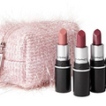 Mac Fireworked Like A Charm Mini Lipstick Kit Snow Boundaries+Beaujolais Slay+Iglood To You+Pouch