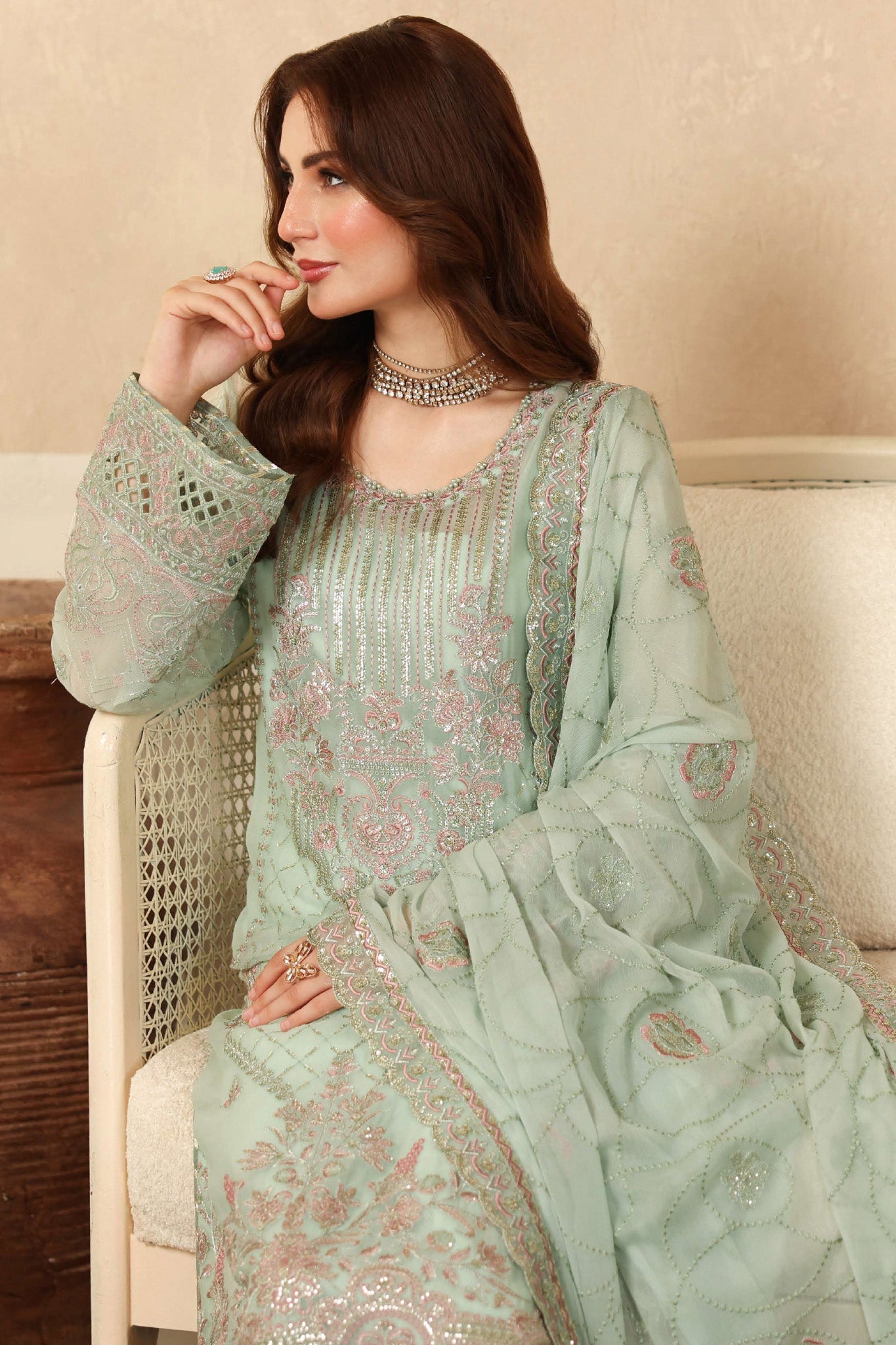 Sonehri by Ramsha Unstitched 3 Piece Chiffon Vol-02 Collection'2025-BB-205