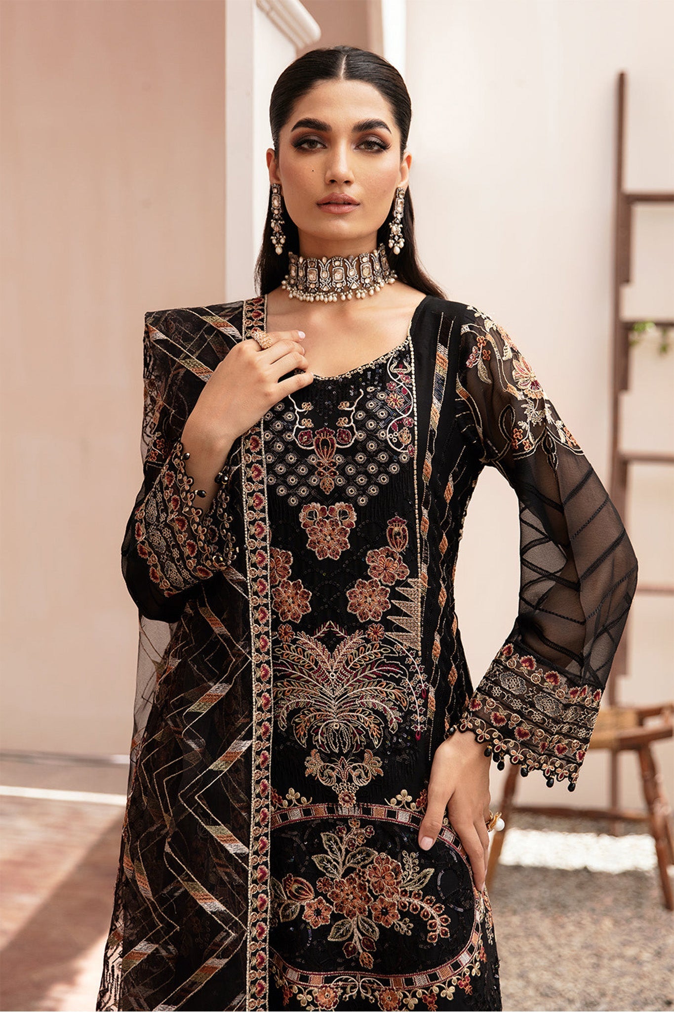 Kashish By Ramsha Unstitched 3 Piece Weightless Chiffon Vol-02 Collection'2024-K-205