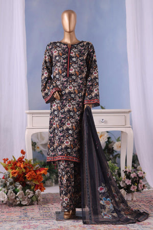 Bin Saeed Stitched 3 Piece Exclusive Printed Cotton Vol-04 Collection'2025-WC-2490-Black