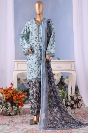 Bin Saeed Stitched 3 Piece Exclusive Printed Cotton Vol-04 Collection'2025-WC-2493-Ferozi