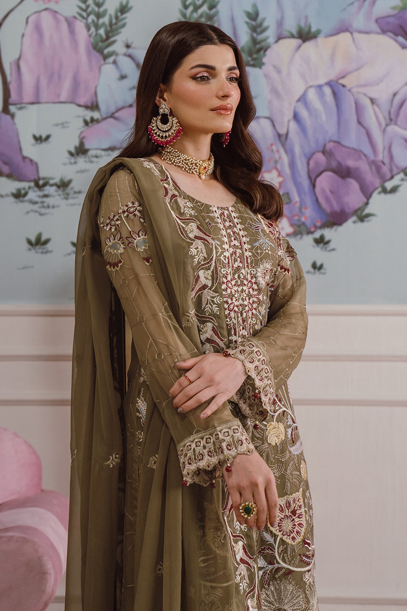 Ramsha Unstitched 3 Piece Chiffon Vol-25 Collection'2024-F-2510