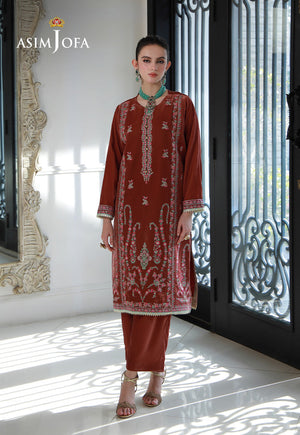 Asim Jofa Velvet Pret 24 Ajvg-04 Embroidered Velvet Stitched 2Pc
