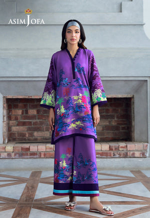 Asim Jofa Silk Symphony Ajss-12 Printed Raw Silk 2Pcs