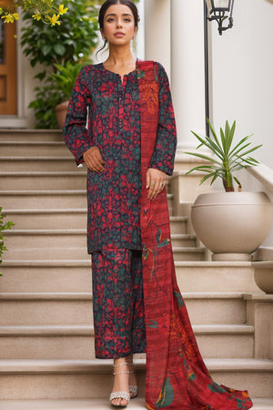 Sada Bahar Stitched 3 Piece Printed Cotton With Farshi Shalwar Vol-02 Collection'2025-FS-271-Green