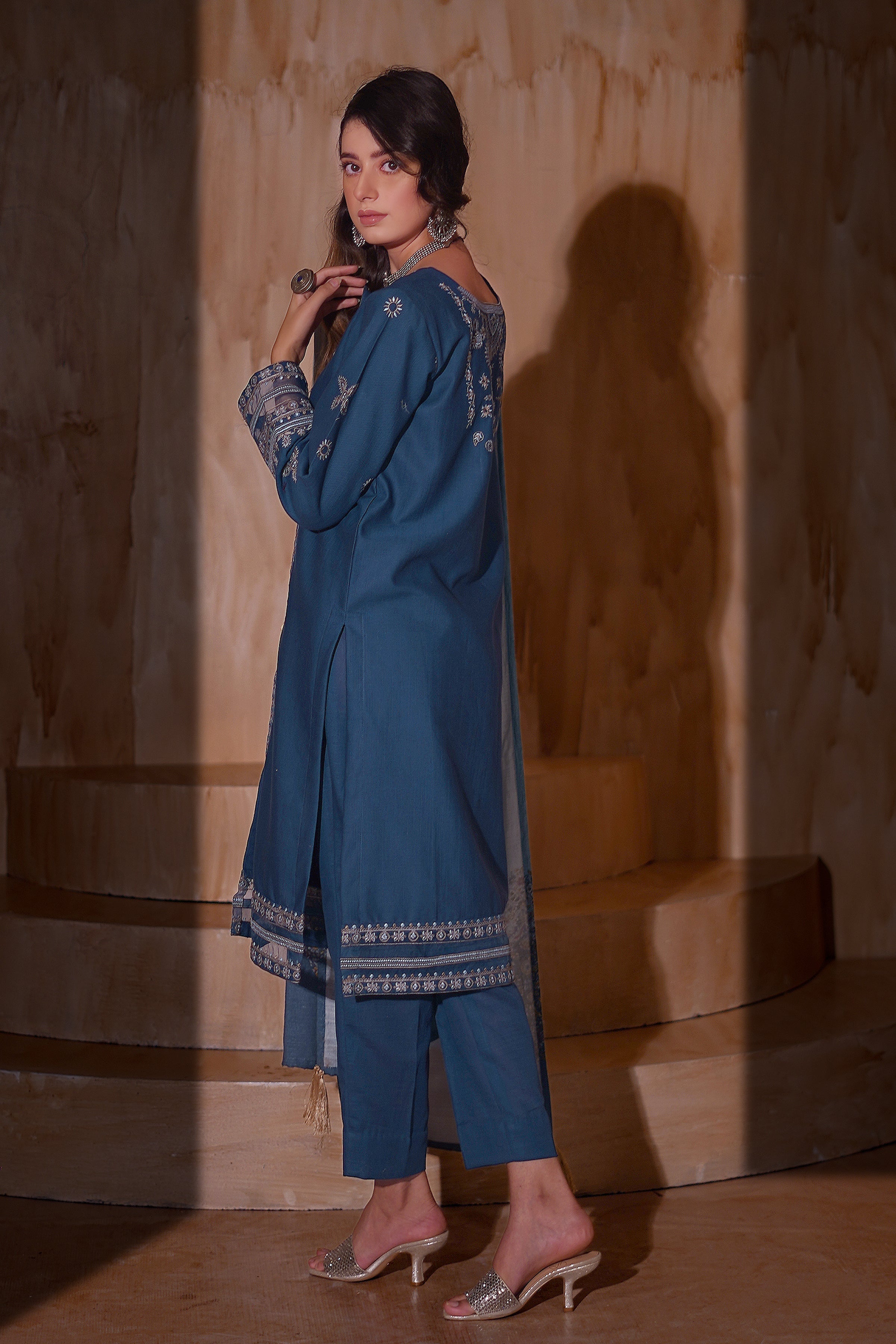 Aayra Stitched Winter Collection'2025-AY1144 - Yale Blue 3Pc