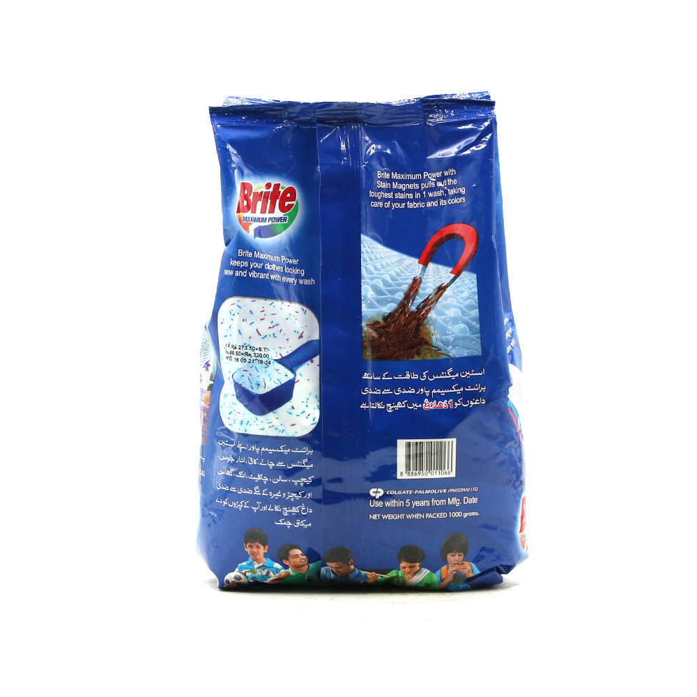 Brite Washing Powder Maximum Power 1kg - Snapcart.pk