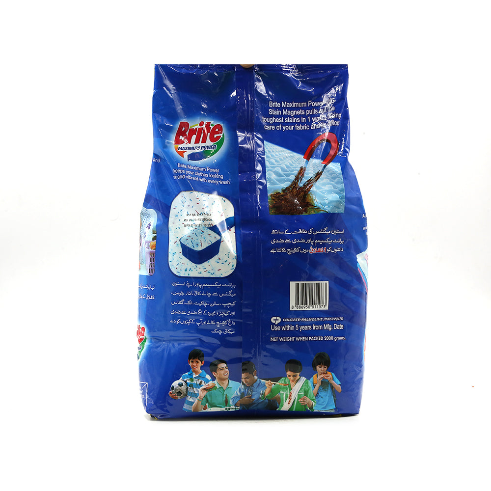 Brite Washing Powder Maximum Power 2kg - Snapcart.pk