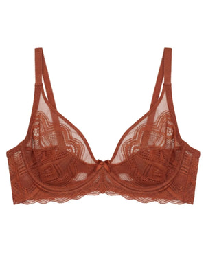 Non-Padded Lace Bra - June - Rust