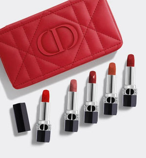 Christian Dior Rouge A Levres Lipstick Set 999 Velvet+772 Matte+760 Velvet+840 Velvet+869 Satin+Bag