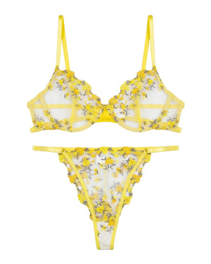 Non Padded Bra Set - Flora Zest - Yellow