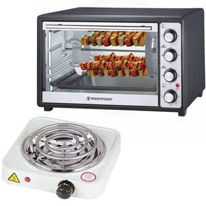 Westpoint Convection Rotisserie Oven with Kebab Grill WF-4500RKC - 45 liters + Electric Stove/Hot Plate - Snapcart.pk