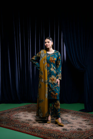 Feathers Unstitched 3 Piece Winter Collection-RUKHSAR-FT425