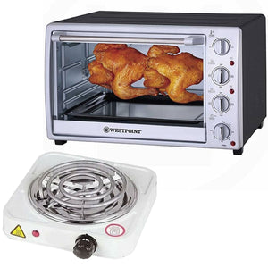 Westpoint Convection Rotisserie Oven with Kebab Grill WF-4800RKC - 48 Litres + Electric Stove/Hot Plate - Snapcart.pk