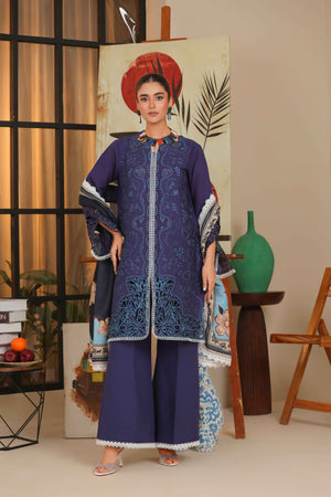 Sahiba By Huma Gul Unstitched 3 Piece Premium Winter Collection'2025-Azura HG-303