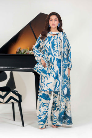 Vibrant Aura By Huma Gul Unstitched 3 Piece Satin Silk Edit Collection'2025-Marina HG-205