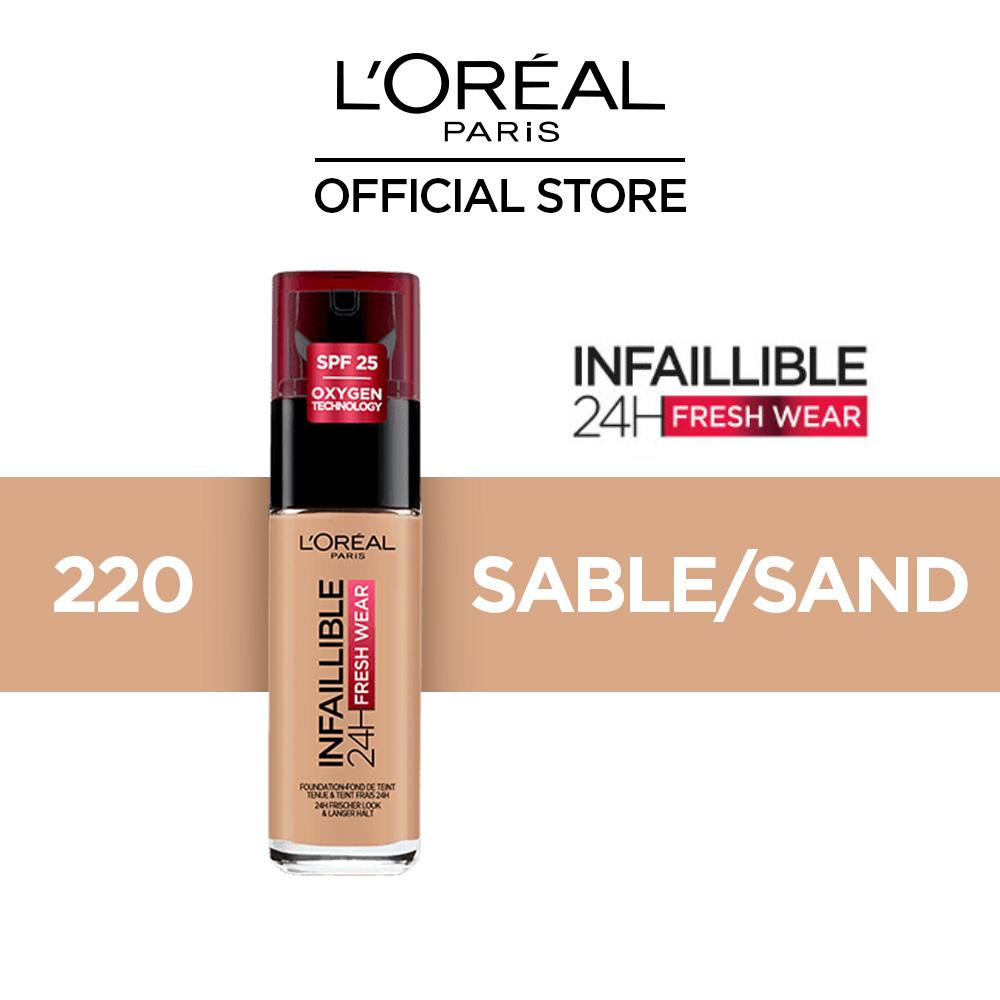L'Oreal Paris- Infallible 24H Fresh Wear Breathable Liquid Foundation 220 Sable/Sand