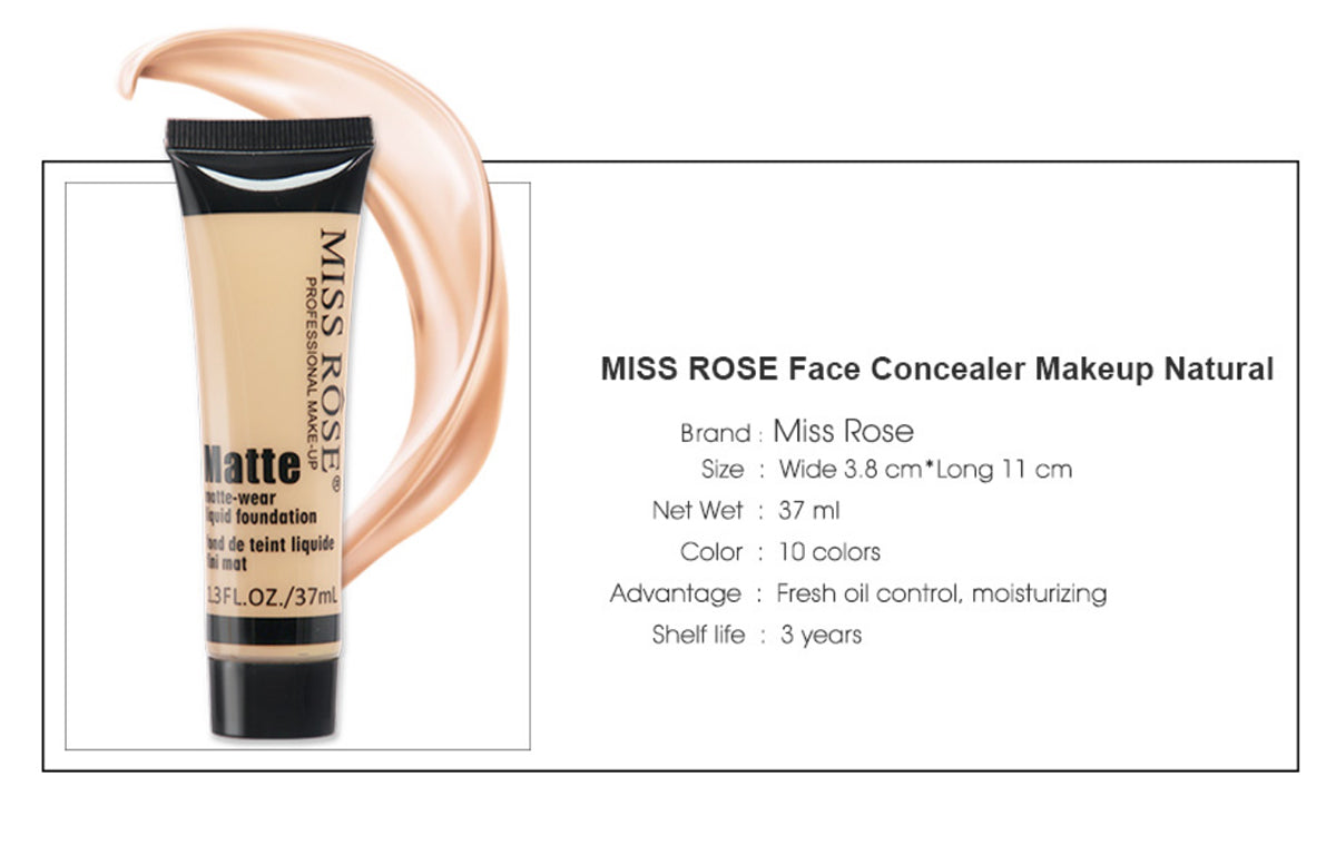 Miss Rose - 6 Pcs Complete Makeup Deal (Seal Eyeliner , Mist & Fix , Matte Foundation , Concealer , Purely Foundation , Lipstick ) Beige-2 - My Store