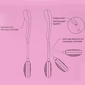 Durable and rechargeable portable hanging and foldable neck fan with 3 speeds and USB chargeable for Kitchen and sports - My Store