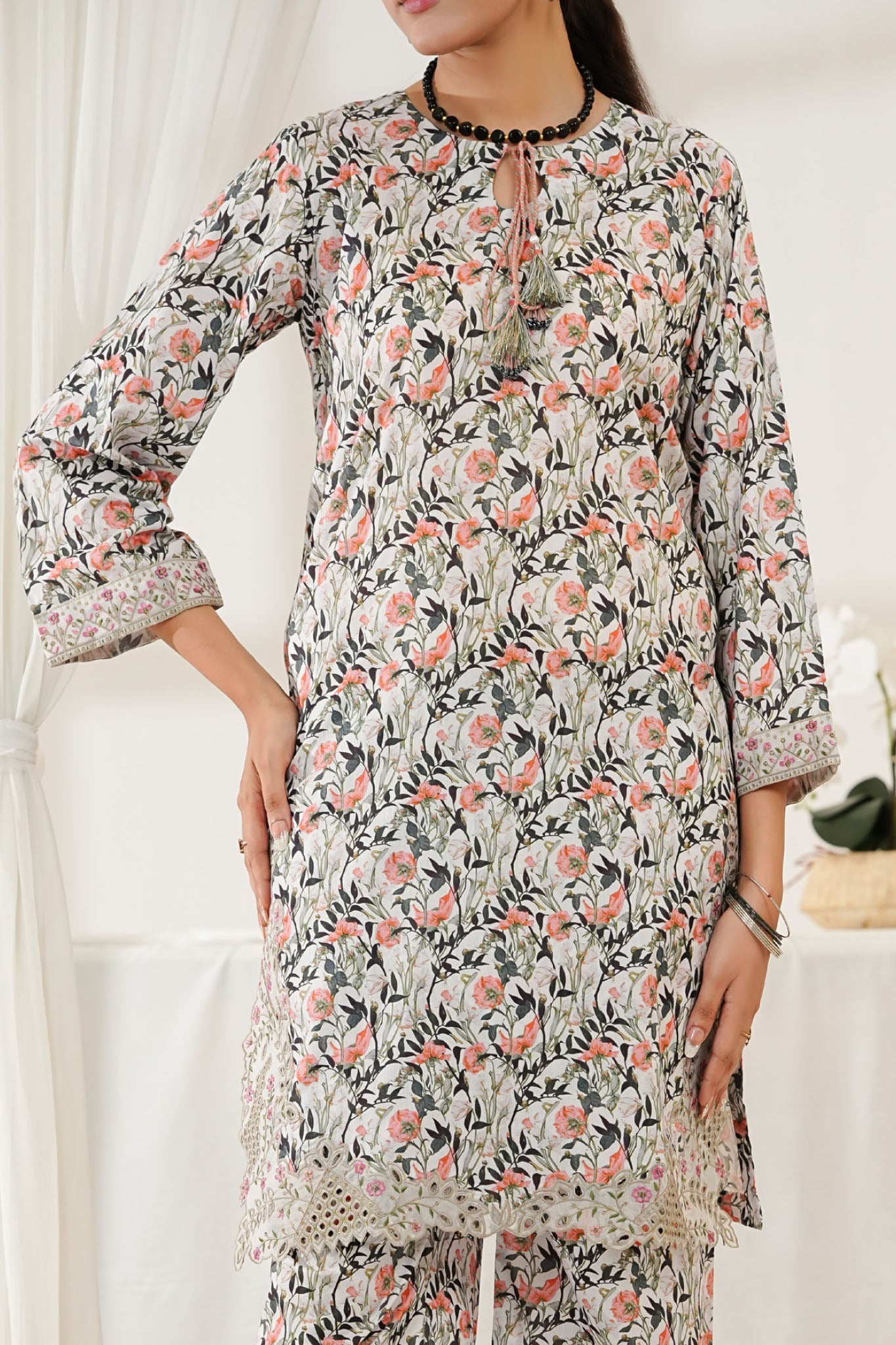 Aizal Stitched Embroidered Co Ords Collection'2025-ACO-556-White