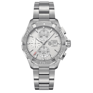 Tag Heuer Aquaracer Calibre 16 Silver Stainless Steel White Dial Automatic Watch for Gents - CAY2111BA0927