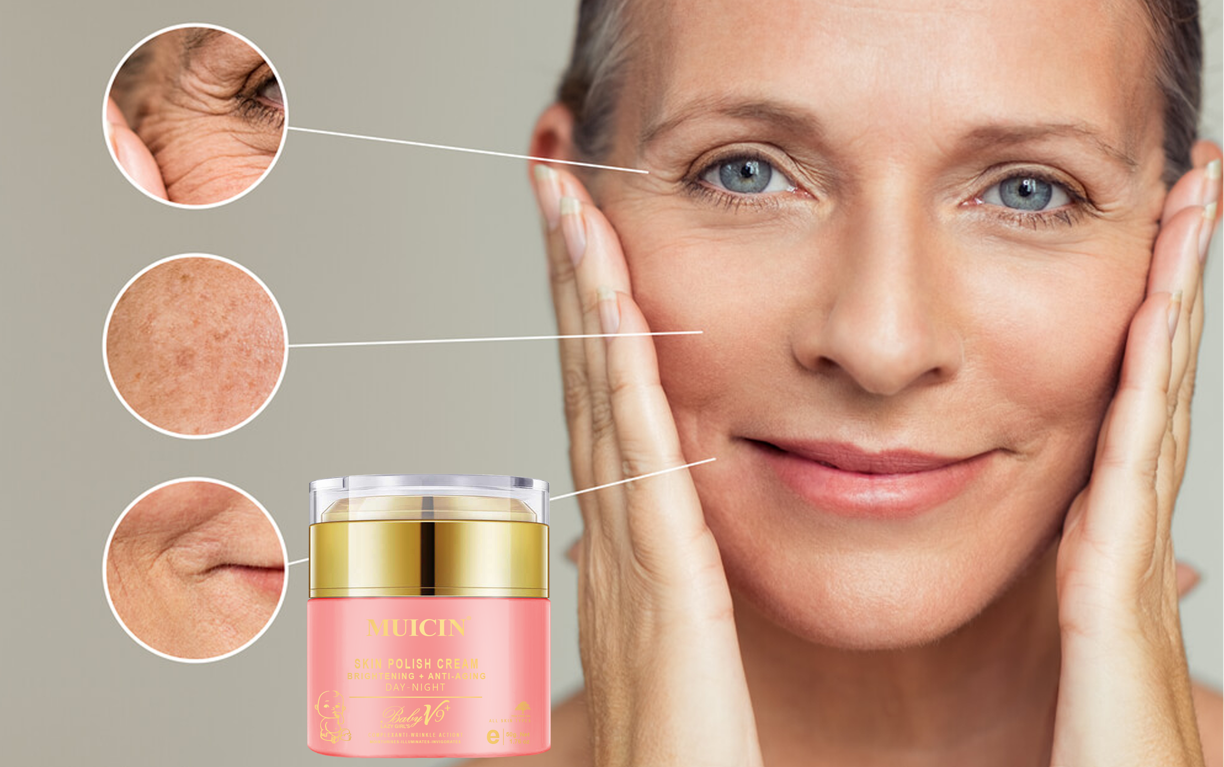 MUICIN - Baby V9 Jar Lazy Girl’s Skin Polish Cream - 50g - My Store