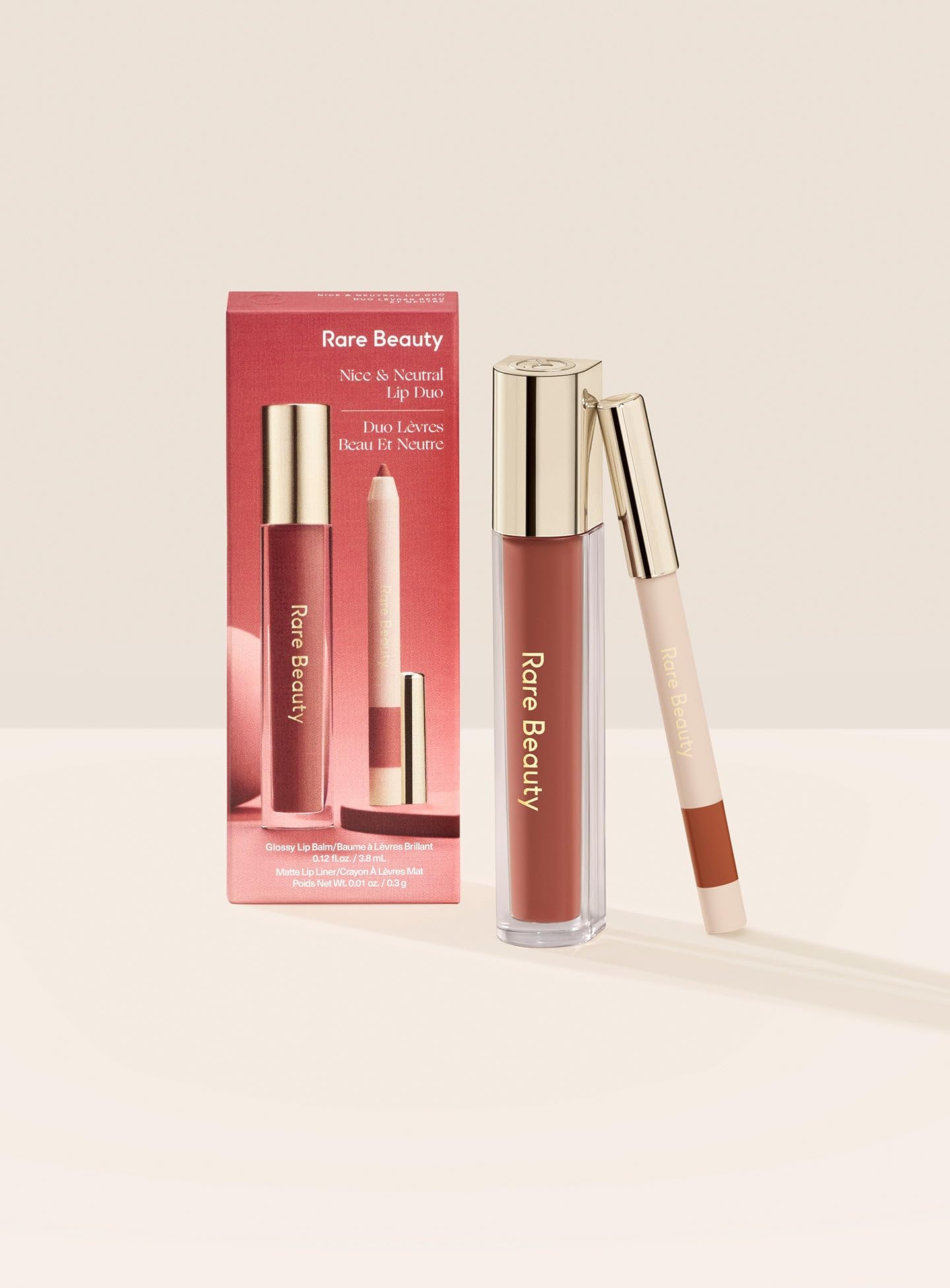 Rare Beauty Nice & Neutral Lip Duo Set Lip Balm+Matte Lip Liner