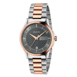 Gucci G-Timeless Two-tone Stainless Steel Grey Dial Quartz Watch for Gents - YA126446