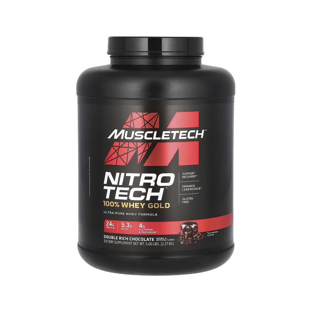 Muscletach Nitro Tech Whey Gold Double Rich Chocolate 2.27kg 5lb - Snapcart.pk