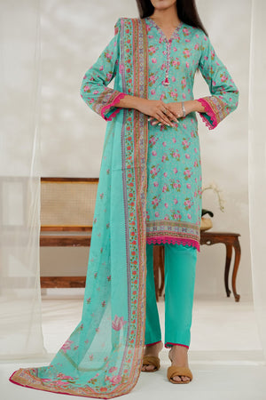 Aizal Stitched 3 Piece Printed Lawn Collection'2025-D-645-Ferozi