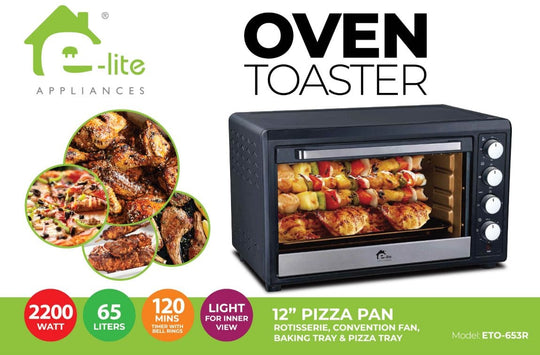 E-lite Oven Toaster ETO-653R 65 LTR In Black - Snapcart.pk