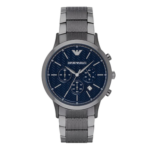 EMPORIO ARMANI Renato Gunmetal Stainless Steel Navy Blue Dial Chronograph Quartz Watch for Gents - EMPORIO ARMANI AR2505