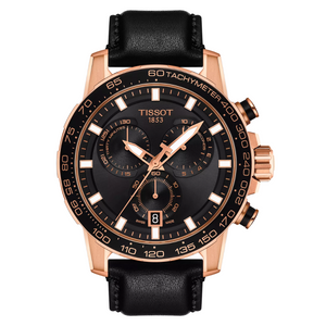 Tissot Supersport Black Leather Strap Black Dial Chronograph Quartz Watch for Men's - T125.617.36.051.00