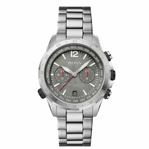 HUGO BOSS Nomad Silver Stainless Steel Grey Dial Chronograph Quartz Watch for Gents - 1513774