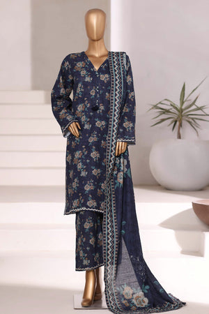 Sada Bahar Stitched 3 Piece Emb Khaddar Fall Collection'2025-EMB-6851-Navy Blue