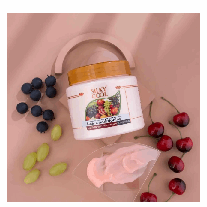 Silky Cool Mix Fruits Hot Oil Cream Hair Conditioning 500Ml