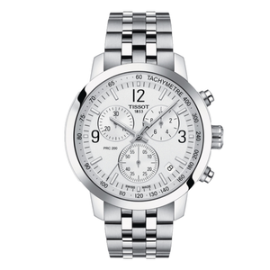Tissot PRC 200 Silver Stainless Steel Silver Dial Chronograph Quartz Watch for Men's - T.114.417.11.037.00