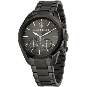 Maserati Traguardo Black Stainless Steel Grey Dial Quartz Watch for Gents - R8873612002