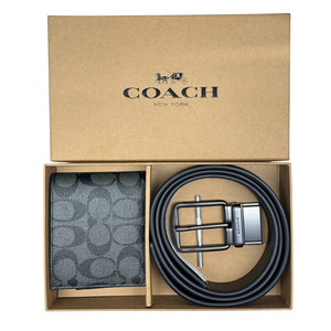 Coach Compact 3-in-1 Bifold Set in Signature Canvas Black – F74993