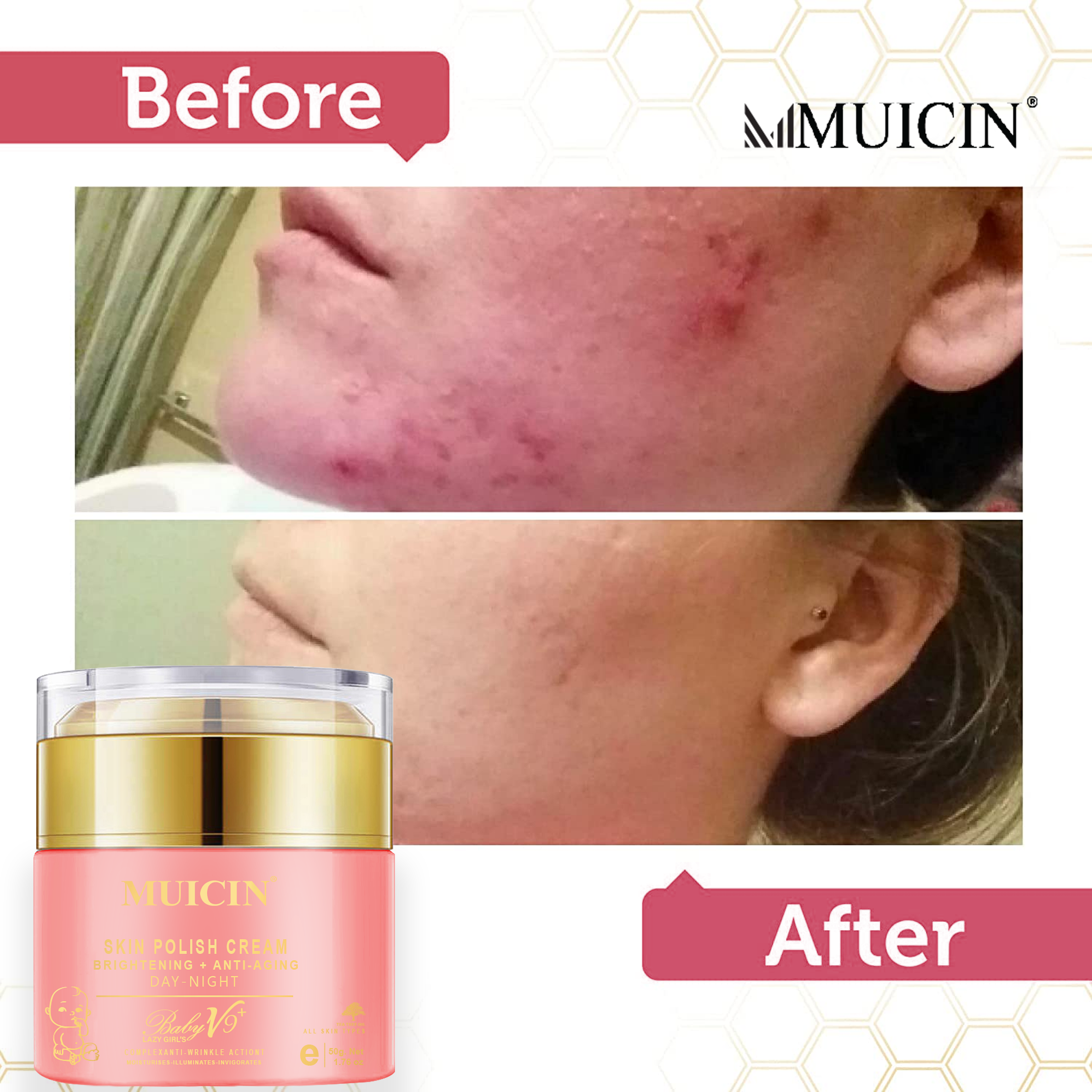 MUICIN - Baby V9 Jar Lazy Girl’s Skin Polish Cream - 50g - My Store