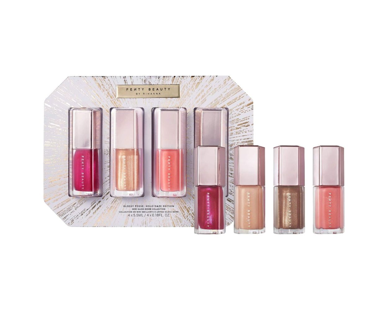 Fenty Beauty by Rihanna Glossy Posse Mini Gloss Bomb  4 Piece