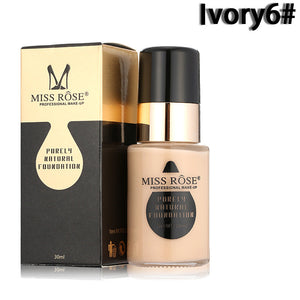 Miss Rose - Waterproof Moisturizing Oil Free Full Coverage Deep Whitener Liquid Foundation 30Ml - Ivory 06 - My Store