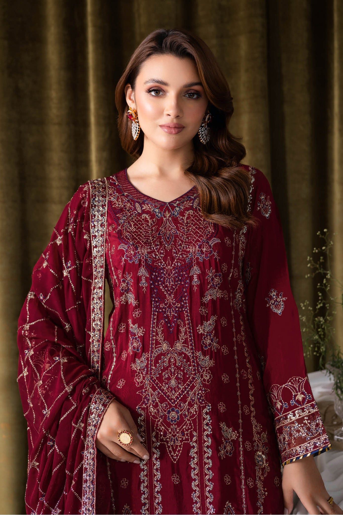Aangan by Ramsha Unstitched 3 Piece Luxury Raw Silk Vol-01 Collection'2025-AA-101