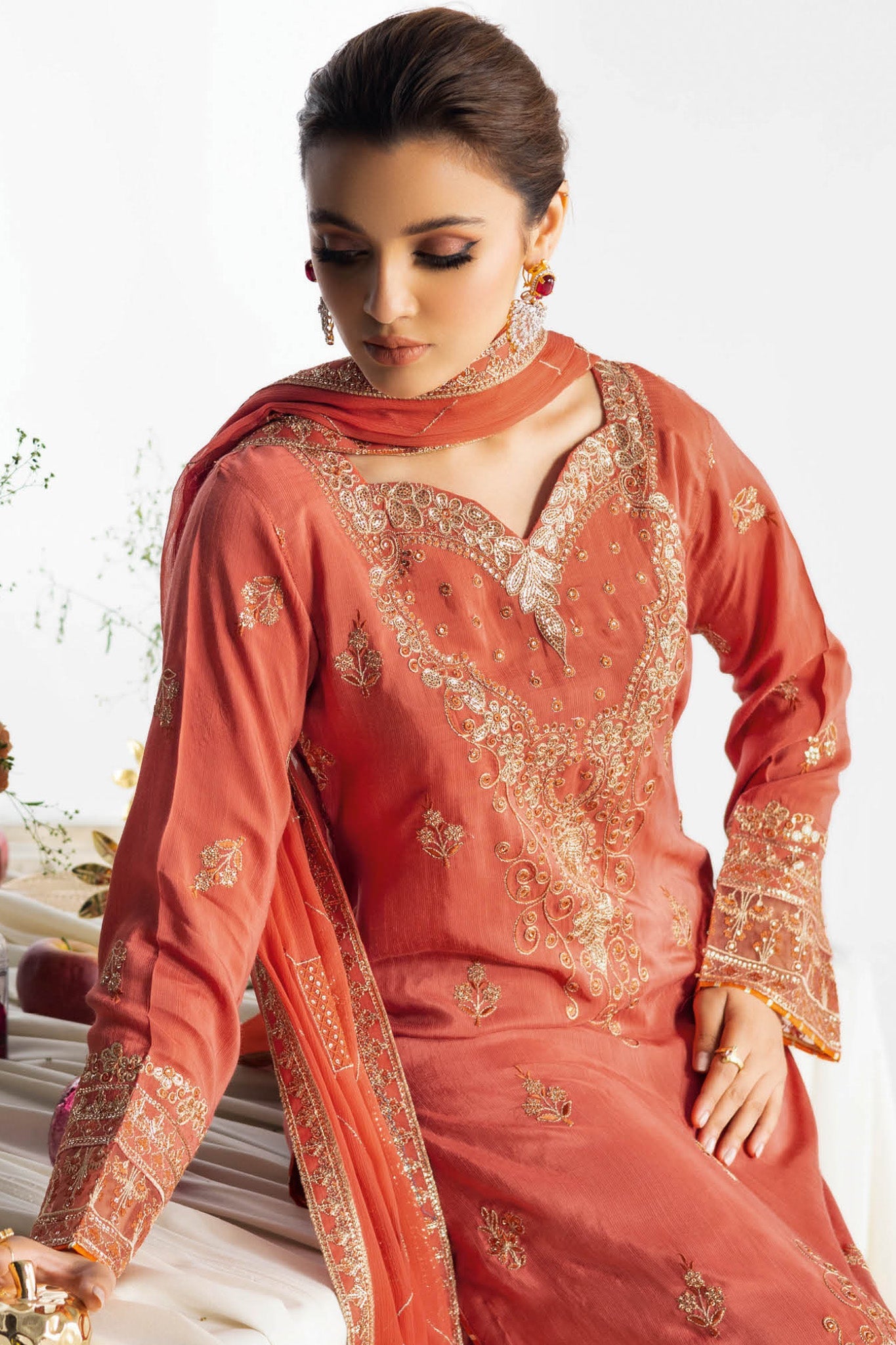Aangan by Ramsha Unstitched 3 Piece Luxury Raw Silk Vol-01 Collection'2025-AA-106