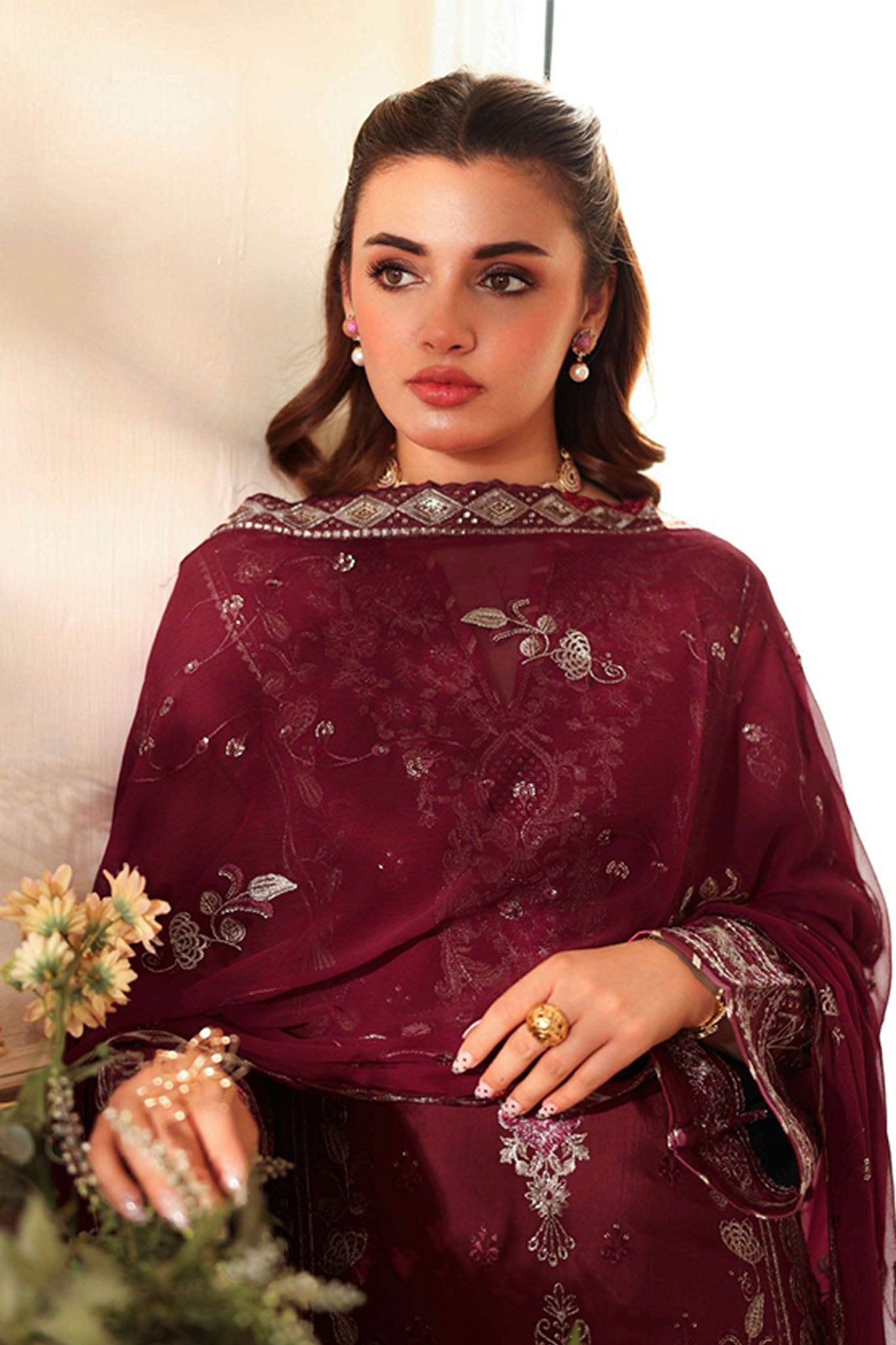 Aangan by Ramsha Unstitched 3 Piece Raw Silk Vol-02 Collection'2025-AA-203
