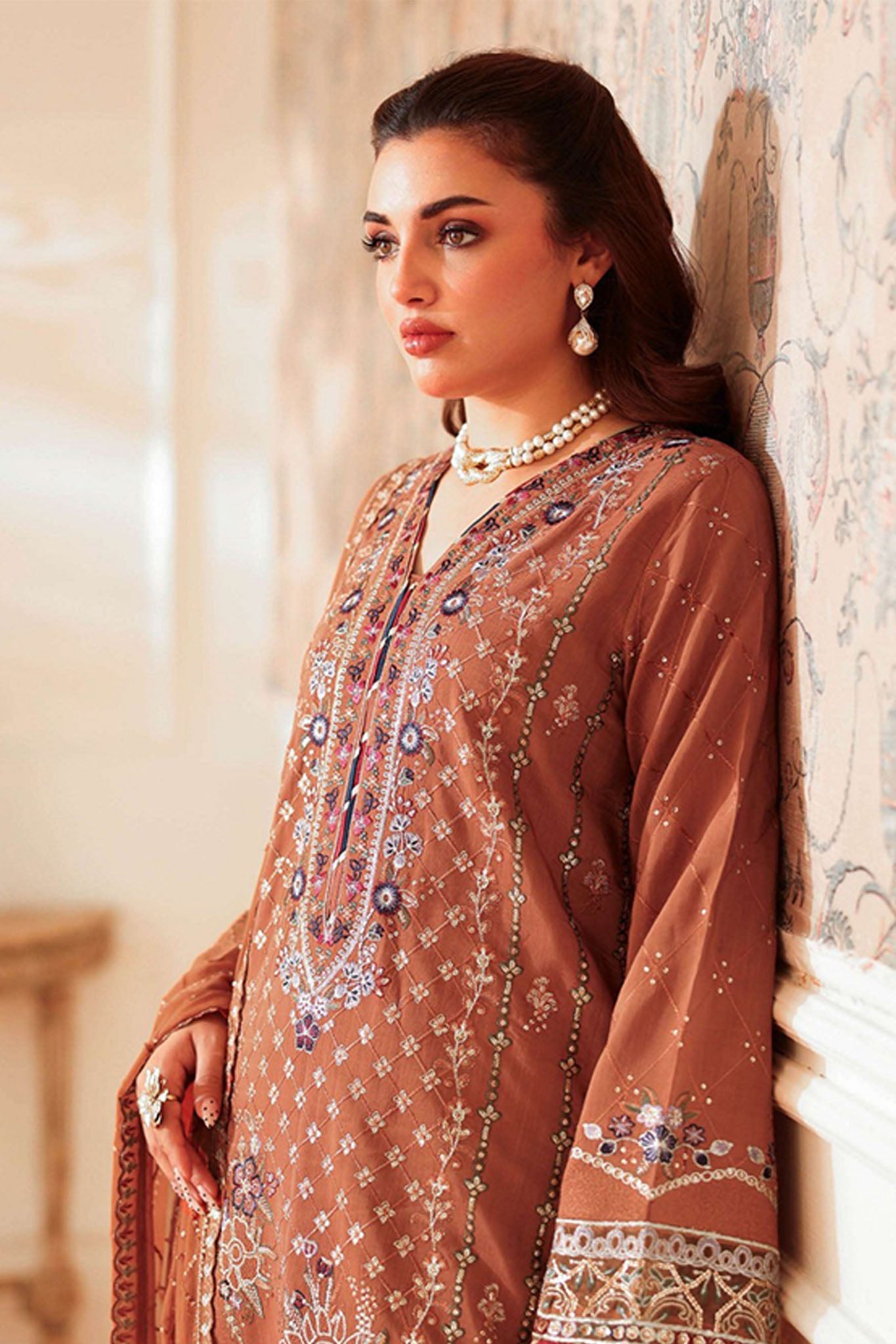Aangan by Ramsha Unstitched 3 Piece Raw Silk Vol-02 Collection'2025-AA-205
