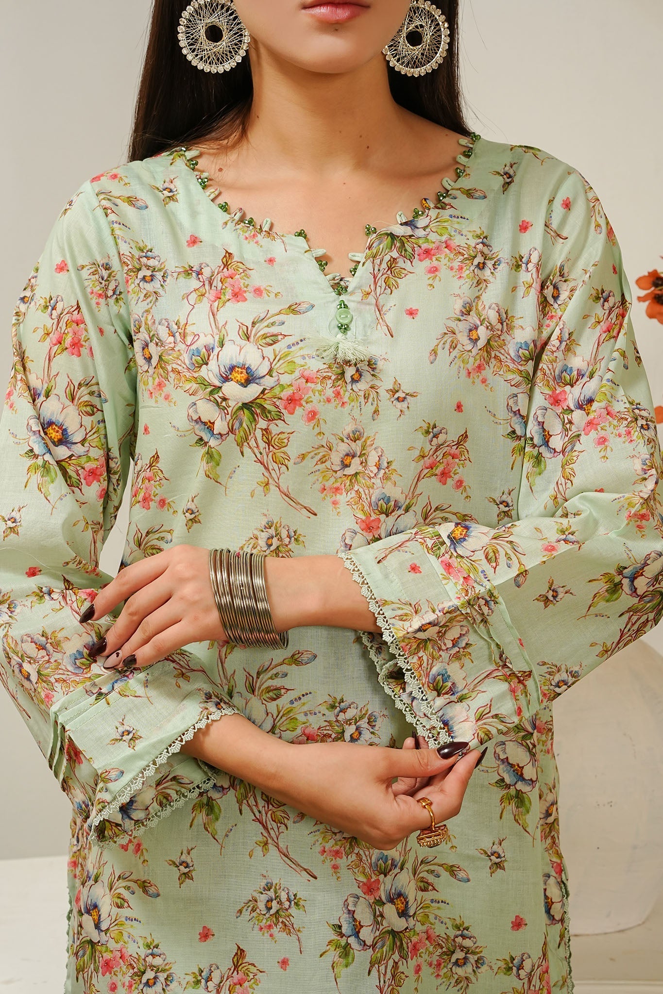 Aizal Stitched 2 Piece Co Ords Prints Collection'2025-A-C-662-L GREEN