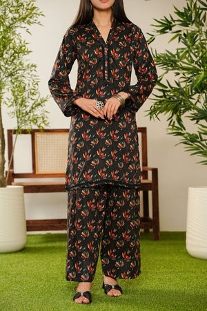 Aizal Stitched 2 Piece Co Ords Prints Collection'2025-A-C-668-BLACK