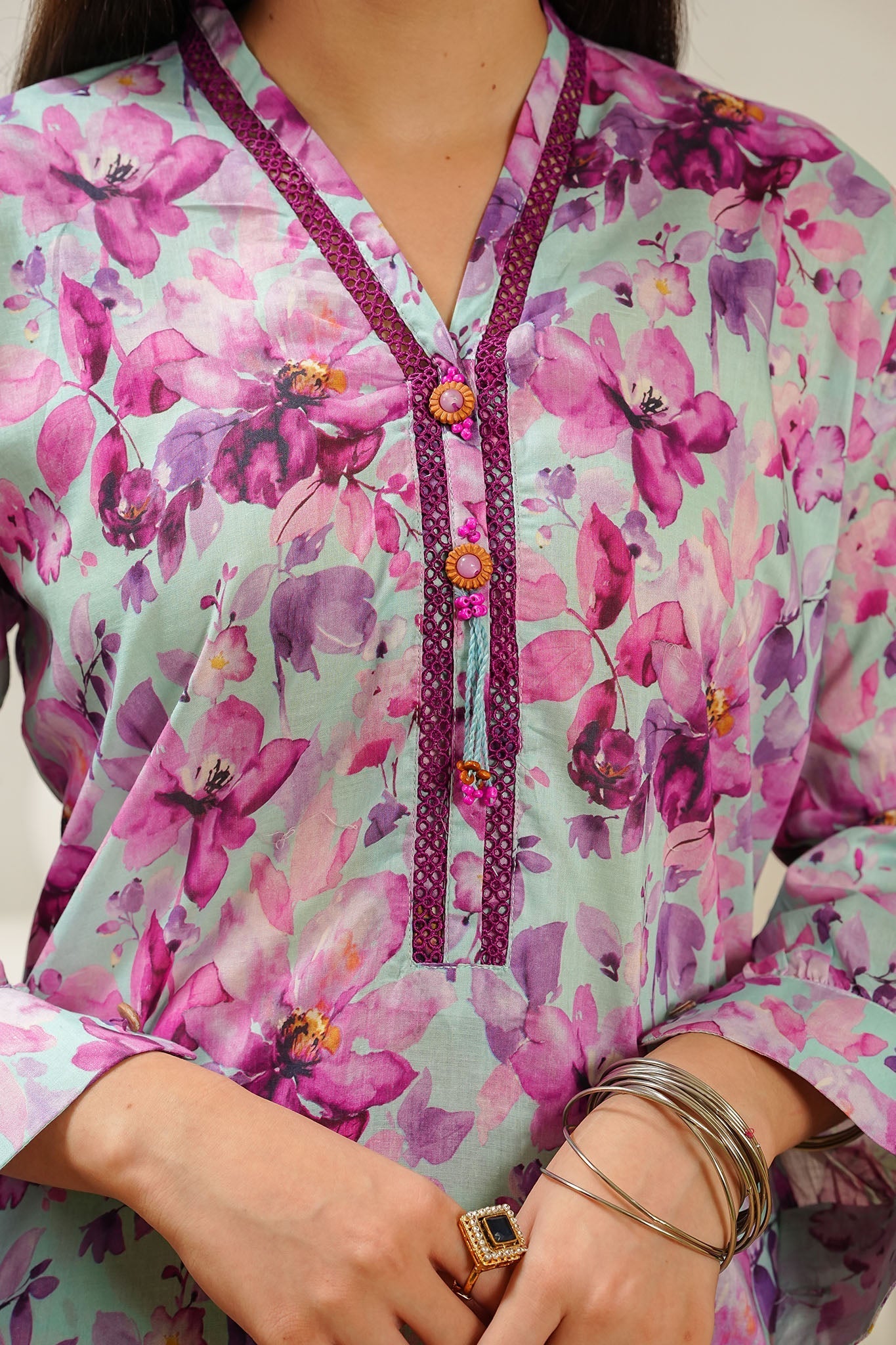 Aizal Stitched 2 Piece Co Ords Prints Collection'2025-A-C-669-PURPLE