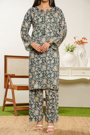 Aizal Stitched 2 Piece Co Ords Prints Collection'2025-A-C-670-TEAL